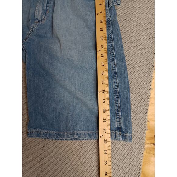 Old Navy Brand Vintage Painters Jean Shorts 33 Blue Fade Y2K Baggy Street Skate - Picture 13 of 15